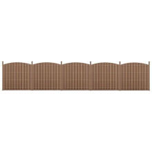 5 pièces de clôture barrière brise vue brise vent bois composite wpc demi-cercle arrondi brun