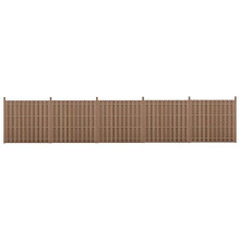 kit de 5 clôtures barrière brise vue brise vent bois composite (WPC) brun 185 x