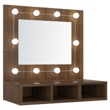 Spiegelschrank mit LED Eiche 60 x 31,5 x 62 cm braun 02_0006665