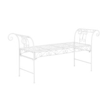 Banco de jardim vintage exterior metálico 70 x 147 x 46 cm branco 03_0006443