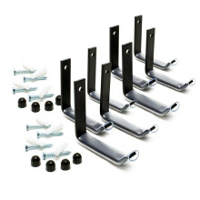 Support de pneus mural - HELLOSHOP26 - 8 supports - Acier inoxydable - Charge max. 25 kg - Noir