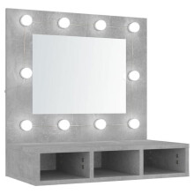 Armário com espelho e LED 60 x 31,5 x 62 cm cinza 02_0006673