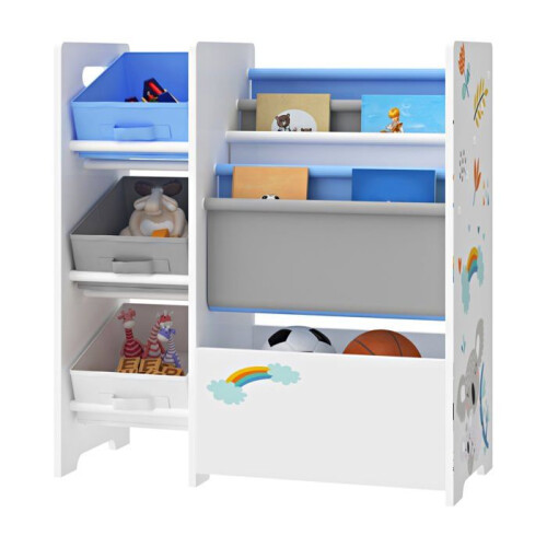 Scaffale per bambini con 3 ceste aperte bianco / grigio / blu 03_0006995 1