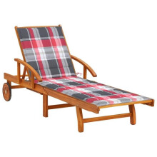 Transat chaise longue, bain de soleil, cama de jardim, móvel de exterior com almofada, madeira de acácia sólida 02_0012372