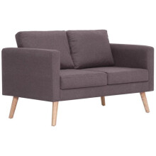 Canapé de 2 lugares para sala de estar interior em tecido taupe 02_0019669