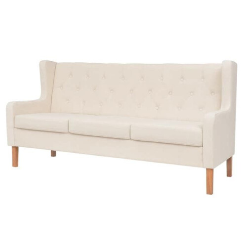Conjunto de sofás 2 peças tecido branco creme 02_0020269