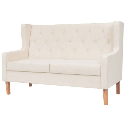 Conjunto de sofás 2 peças tecido branco creme 02_0020269 2