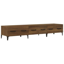 Meuble TV - HELLOSHOP26 - Buffet TV - ChĂŞne marron - 150 x 34,5 x 30 cm - Design contemporain