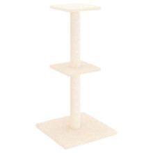 Kattenboom meubel toren klim speelgoed krabben krabpaal klimmen platform met sisal krabbers 73 cm crème 02_0022520