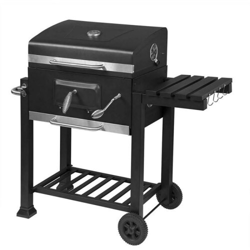 Barbecue a carbone con coperchio barbecue per feste nero 19_0000938 1