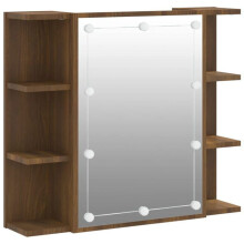 Spiegelschrank mit LED Eiche 70 x 16,5 x 60 cm braun 02_0006666