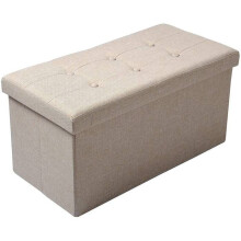Linnen tabouret met beige opbergruimte 19_0000039