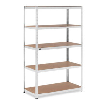 Prateleira de carga pesada 120 x 60 x 197 cm suporta 5 x 150 kg cinza