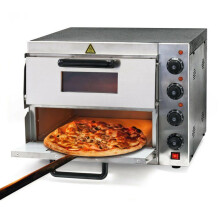Pizzaofen 3000 Watt 2 Etagen geschliffener Stahl Pizza-Refraktärstein Lebensmittel 16_0002440