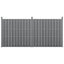 kit de 2 clôtures barrière brise vue brise vent bois composite (WPC) gris 185 x