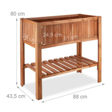 Vaso da giardino con supporto 4 piedi in legno di abete 88 cm 13_0002307