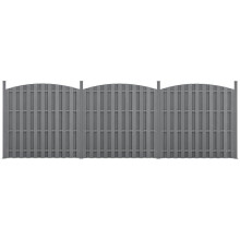 3 pièces de clôture barrière brise vue brise vent bois composite WPC demi-cercle arrondi 185