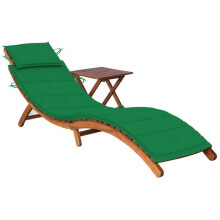Transat - Acácia - Cadeira de praia - Dobrável - Confortável - Com almofada verde