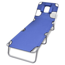 Transat - HELLOSHOP26 - Sofá cama - Acero recubierto de polvo - Plegable - Con cojines de cabeza