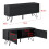 Commode estilizada mueble de almacenamiento práctico con 2 puertas 47 x 110 x 30 cm 2