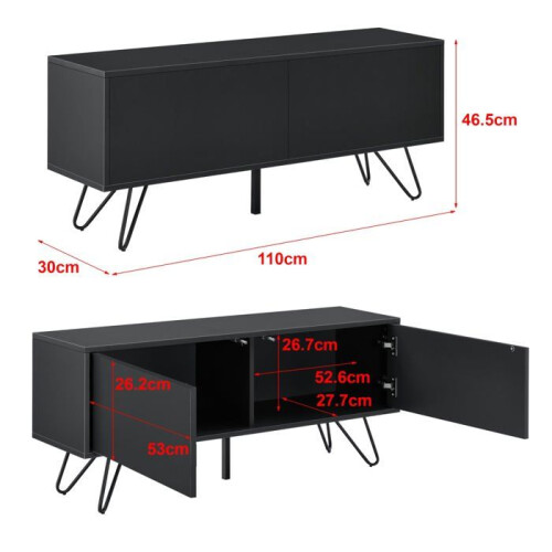 Commode estilizada mueble de almacenamiento práctico con 2 puertas 47 x 110 x 30 cm 1