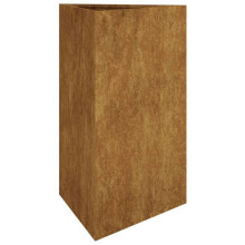 Jardinière bac lit surélevé plantes fleurs terrasse jardin 50 x 43 x 75 cm acier corten marron 02_0037626