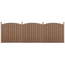Lot de 3 pièces de clôture barrière brise vue brise vent bois composite WPC demi-cercle