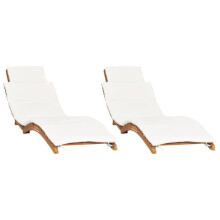 Transat - HELLOSHOP26 - Conjunto de 2 - Madeira de teca maciça - Ergonômico - Dobrável