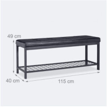 Bankbanketbereik open synthetische schoenen ondersteuning metalen gaas 115 cm zwart 13_0000367_2