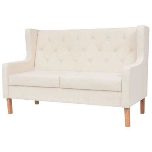 Conjunto de sofás 3 peças tecido branco creme 02_0019076 2