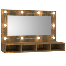 Armário com espelho e led 90 x 31,5 x 62 cm carvalho fumê 02_0006663