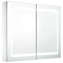 Armario de baño con espejo LED 80 x 12,2 x 68 cm MDF