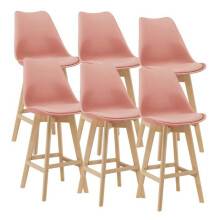 Set van 6 kunststof barkrukken beuken 105x48x58 cm roze 03_0008729