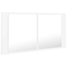 Witte LED spiegel badkamerkast 90 x 12 x 45 cm acryl