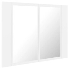Spiegelschrank mit LED 60 x 12 x 45 cm weißes Acryl