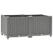 Jardinière bac lit surélevé plantes fleurs terrasse jardin 80 x 40 x 38 cm polypropylène gris 02_0039238