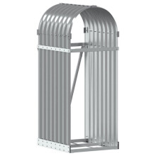 Porta legna - HELLOSHOP26 - 40 x 45 x 100 cm - Acciaio zincato - Grigio chiaro - Stoccaggio esterno