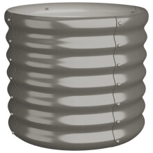 Jardinière bac lit surélevé plantes fleurs terrasse jardin de jardin acier enduit de poudre 40 x 40 x 36 cm gris 02_0038569