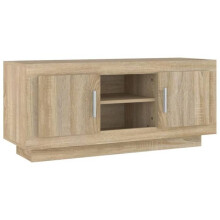 Meuble TV - HELLOSHOP26 - Chêne Sonoma - 102 x 35 x 45 cm - Design contemporain - Pratique et élégant