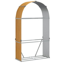 Porta-legna chiaro 120 x 45 x 210 cm acciaio zincato marrone 02_0043810