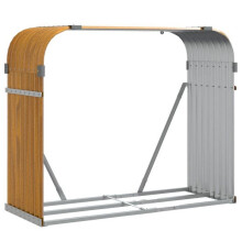 Porta-legna chiaro 120 x 45 x 100 cm acciaio zincato marrone 02_0043806
