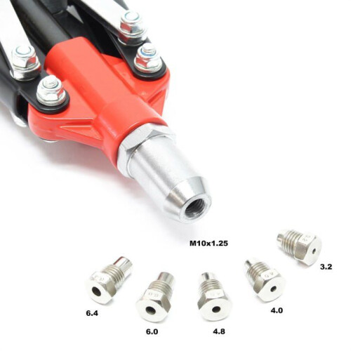 Pinza per rivetti ciechi - HELLOSHOP26 - Alluminio - 150 pezzi - Lunghezza 45 cm - Punte intercambiabili 2