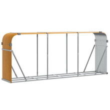 Porta-legna - HELLOSHOP26 - 234 x 45 x 100 cm - Acciaio zincato - Marrone chiaro - Stoccaggio esterno