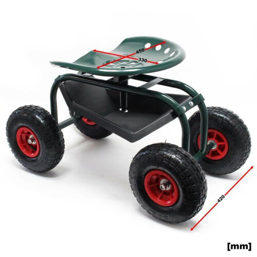 Gartenstuhl - HELLOSHOP26 - Schiebewagen - max. 150 kg - Drehstuhl - Stauraum compartiment 1