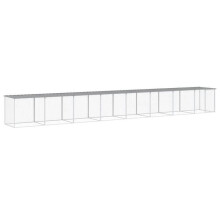 Poulailler enclos cage poules avec toit clair 803 x 98 x 90 cm acier galvanisé gris 02_0043989