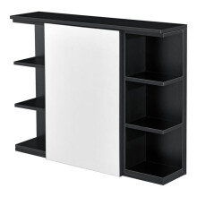 Wand-Mirror-Plakat für das Badezimmer - Schwarz - 64 x 80 x 20 cm - Spiegel - Verstellbare Regale - Einfache Wandmontage