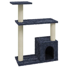 Kattenkrabpaal toren klimplank speelgoed krabben krabber klimplatform met sisal krabbers donkergrijs 70 cm 02_0022701