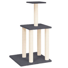 Kattenboom meubel toren klim speelgoed schraapplaat helling platform met sisal krabbers donker 85,5 cm grijs 02_0022713