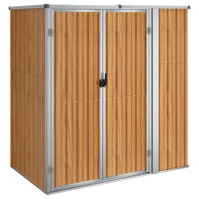 Cobertizo de jardín - Robusto - Acero galvanizado - 161 x 89 x 161 cm - Puerta 99 x 152 cm - Marrón
