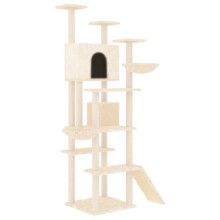 Kattenboom meubel toren klim speelgoed krabben krabber klimplatform met sisal krabplanken 191 cm crème 02_0022508